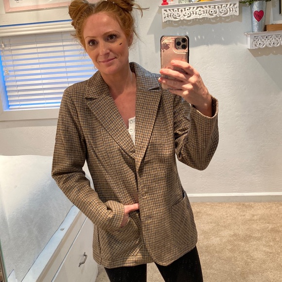 Vintage wool houndstooth jacket - Picture 2 of 5